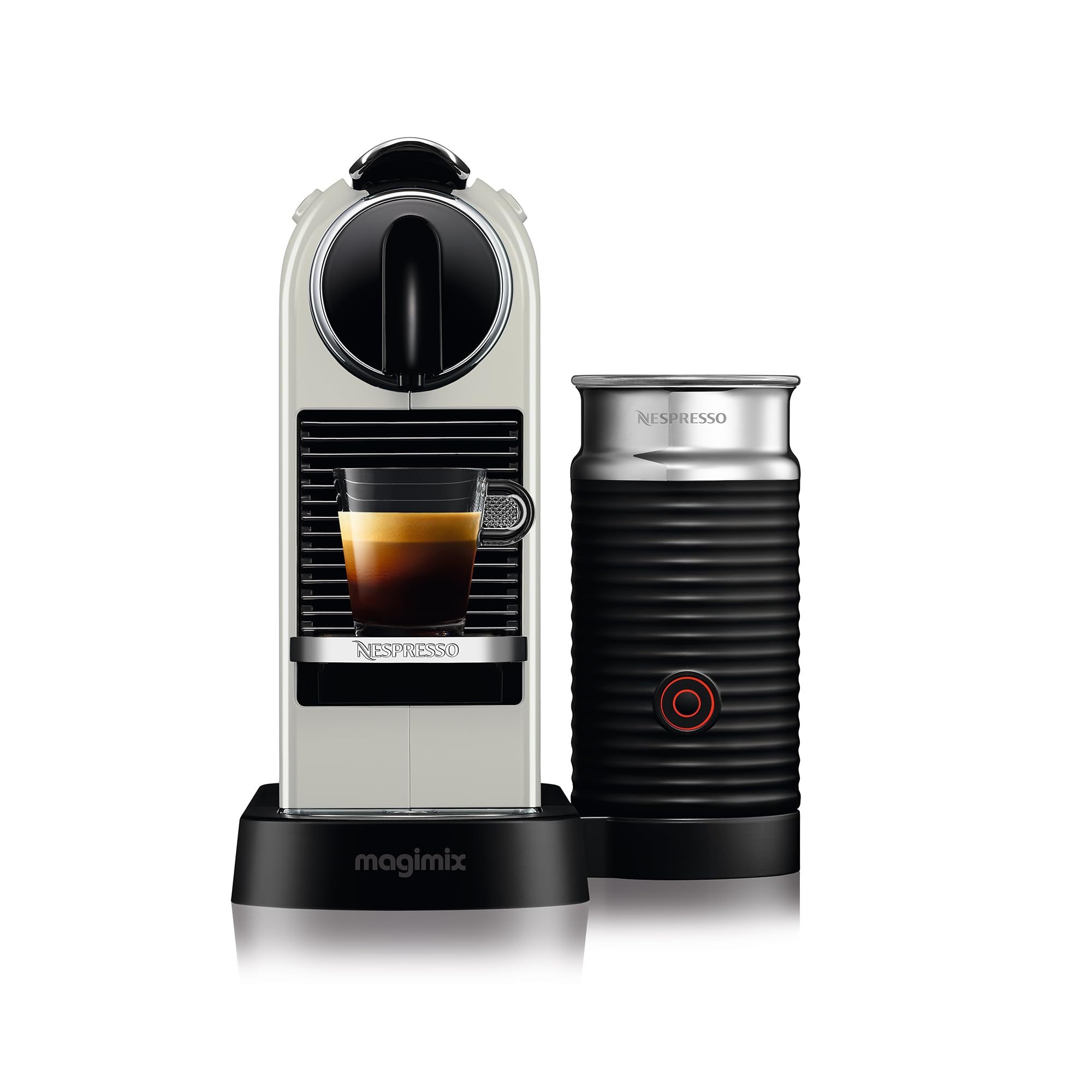 Nespresso Citiz Coffee Machine with Aeroccino Milk Frother by De'Longhi for Original Coffee Pods, Latte, Cappuccino, Espresso, Starter Capsule Set Included, EN267.WAE, White