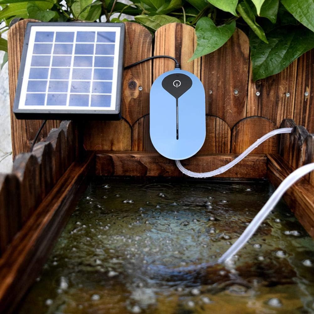 Aquarium Air Pump Solar Oxygen Pump Fish Tank Air Pump AC/DC Increasing Oxygen Pump for Outdoor Fishing Fish Tank Aquarium Pond