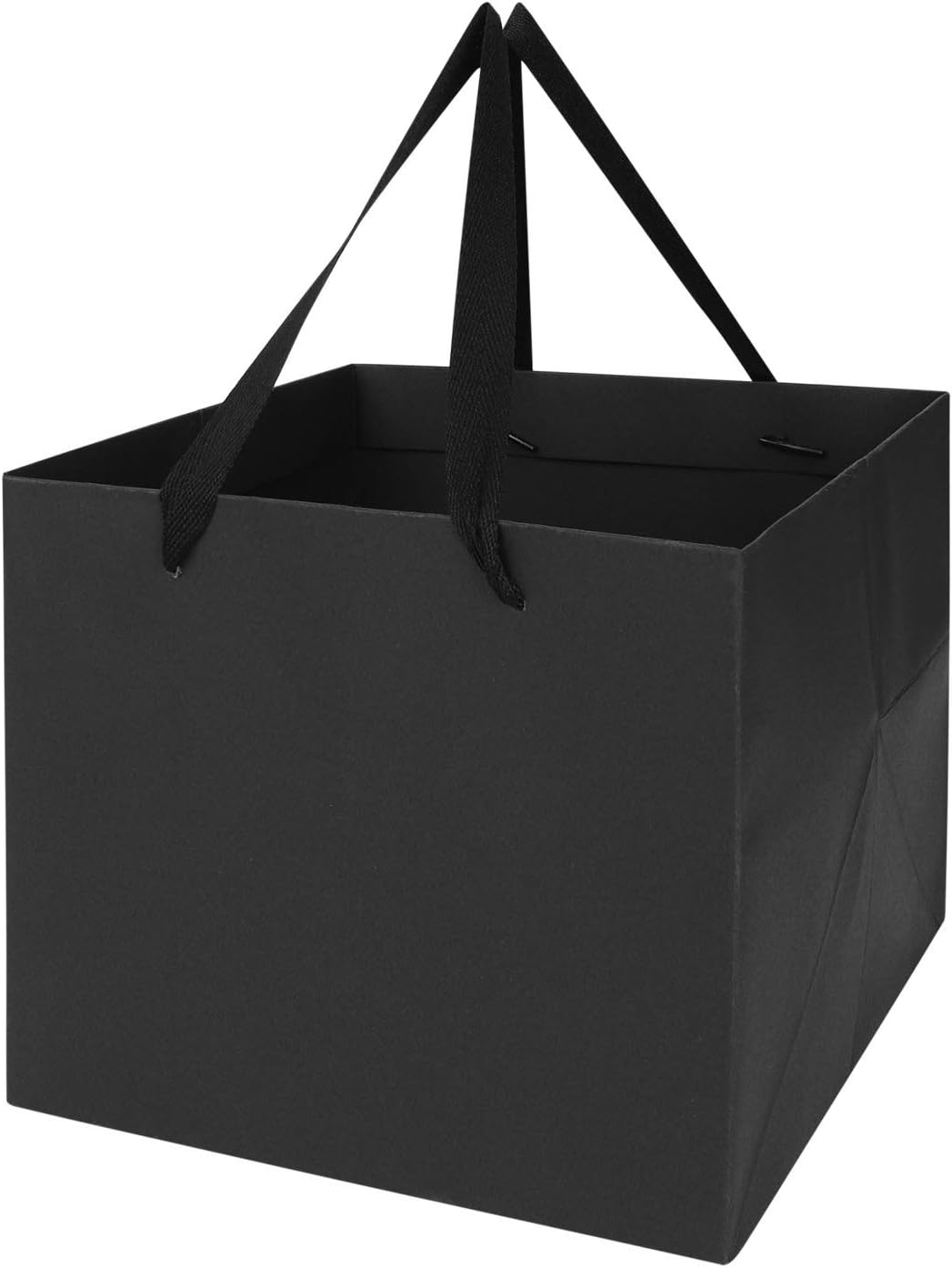 Large Gift Bags With Handle, Square Boxes for Mother's Day, Birthdays, Flower Bouquets, Brown Paper Carrier Bag