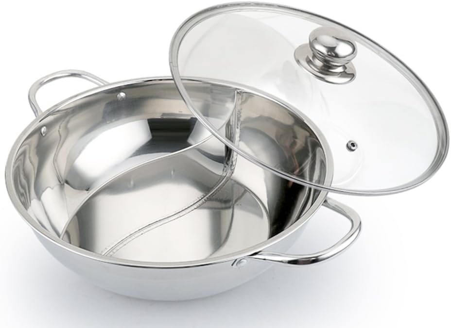 BESTONZON Stainless Steel Dual Hot Pot Two Flavor Separation Induction