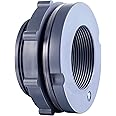 Outus PVC Bulkhead Fitting Water Tank Connector for Rain Barrels, Aquariums, Ponds or Water Tanks (2 Inches)