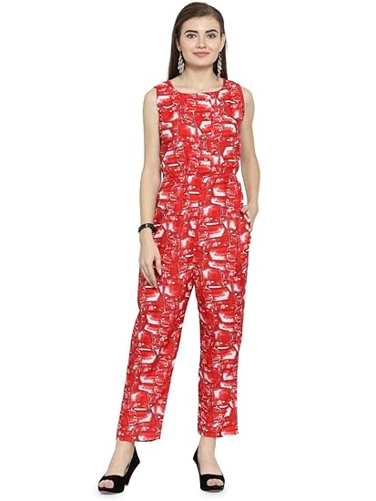 red crepe jumpsuit