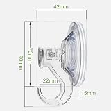 Quntis Suction Hooks 2 Packs, Vacuum Cup Hangers 3kg, Clear view 4