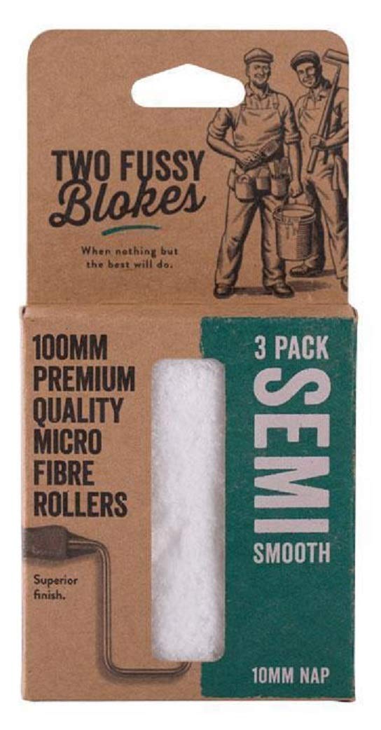 Two Fussy Blokes Premium-Quality 4" Microfibre Roller Sleeves 10mm Nap (3-Pack)