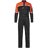 KTWOLEN Mens Reflective Coverall Work Mechanics Coverall Work Suit Hi Vis Jumpsuit Bicolor Overalls