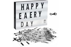 Generic Cinema Light Box Warm LED DIY Room Decoration for Festive Parties Acrylic Material 11.8x8.7x1.7in