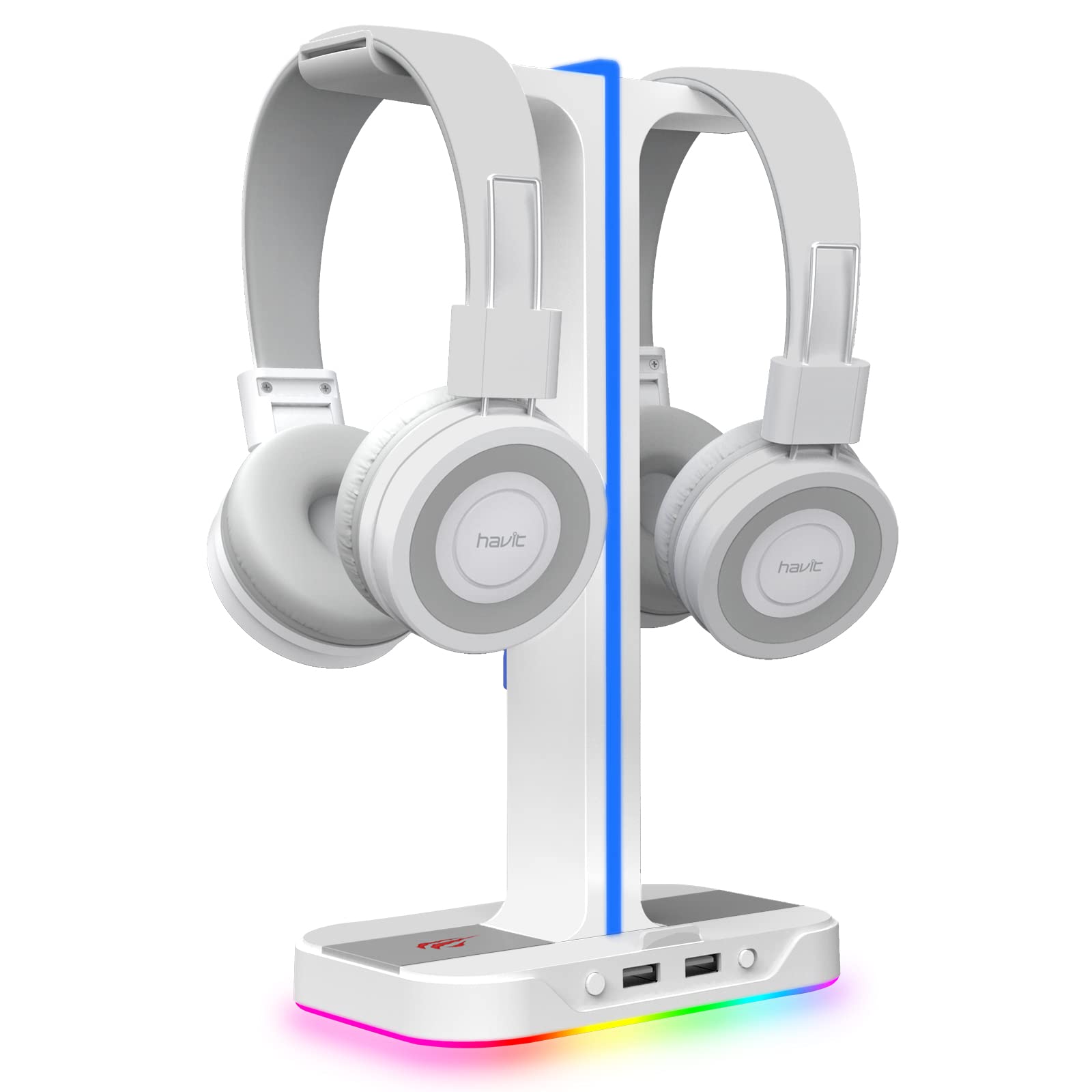 havit RGB Gaming Headphone Stand Desk Dual Headset Hanger Base