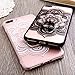 JAZ Finger Ring Stand case, Ultra Thin Hard PC Back [3D Relief Sculpture][Silicone]Case Cover With 360 Rotating Ring Grip/Stand Holder/Shockproof For iPhone 7Plus(Black)(big flowers)