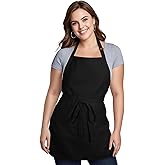 Cardkiss Kitchen Cooking Apron for Men Women, Work Apron with 3 Pockets for Waitress Waiter Server
