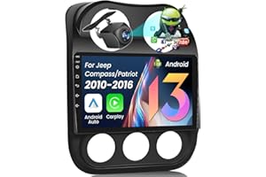 FORTDOWS 5GWi-Fi 1280 * 800HD（2G+32G-Android 12） Car Radio Stereo for Jeep Patriot Compass 2010-2016 Built-in Carplay Andriod Auto, FM&RDS Bluetooth4.0 with GPS Navigation Backup Camera&SWC