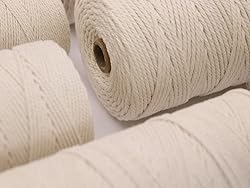 GOHOF Cotton Macrame Cord 3mm 328yards Natural