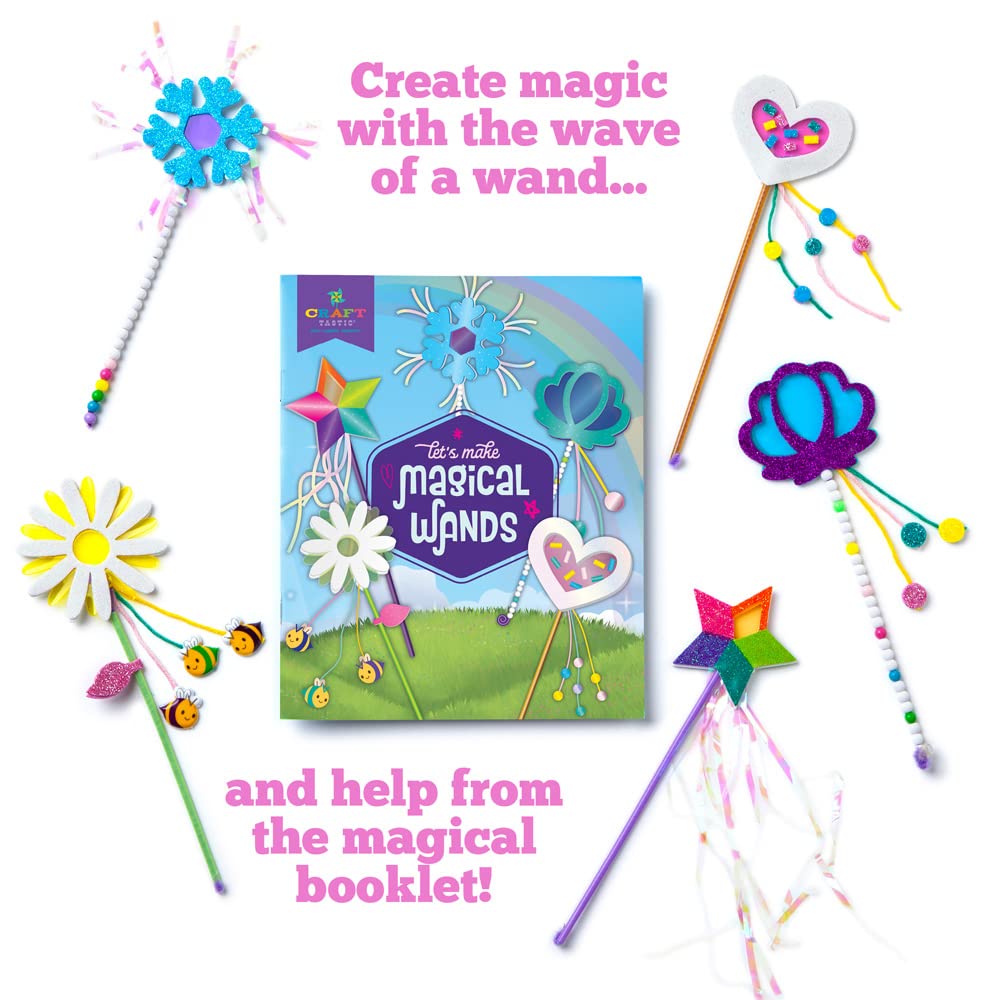 Craft-tastic — Make Your Own Little Magical Wands — Everything Included for 5 Fun DIY Magic Wands Art & Crafts Projects — Ages 4+