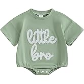 Twopumpkin Baby and Toddler Girl Boy Big Sister Little Sister Brother Matching Outfits Romper/T Shirt Shorts Summer Clothes