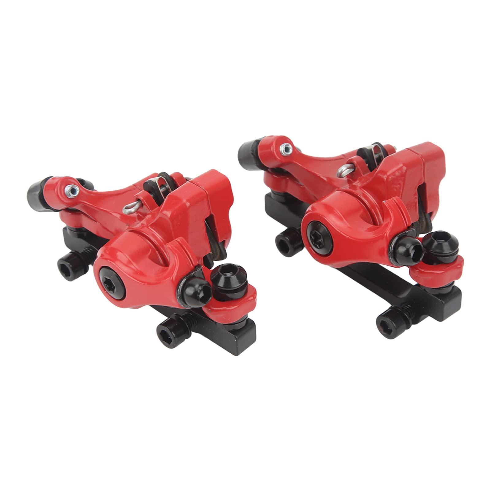 Socobeta 2PCS Line Pulling Hydraulic Disc Brake Calipers Aluminum Alloy Disc Brakes for Mountain Bike E Bike Electric Bike Electric Scooter(Red)