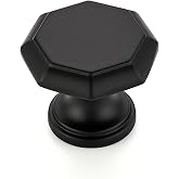 Ravinte Matte Black Single Hole Round Cabinet Knobs,Zinc Pull,10 Pack | Solid Zinc Alloy, Single Hole, Smooth Pull Feel, Drawer Handles for Bathroom, Dresser Drawer and Cupboard Hardware