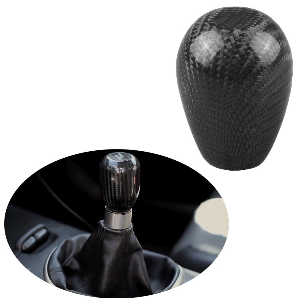 Racing TypeR Carbon Fiber Black Gear Shift Knob Shifter Knob with 3