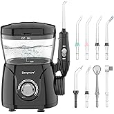 Sawgmore FC166 Water Flosser for Teeth/Braces, 600 ml Large Capacity, 10 Adjustable Pressures,8 Home Nozzles Professional Ora