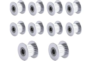 GBA-SZC GT2 Idler Pulley 20 Teeth Bore 5mm for Voron 2.4 for 3D Printer 9mm/10mm Width GT2 Timing Belt.(10pcs)