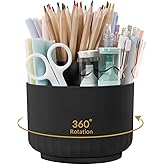 SKYDUE 360 Degree Rotating Pencil Pen Holder for Desk, Dual-Purpose Desk Organizer, Rotating Pencil Cup with 5 Slots, Office 
