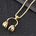Apopo Mens Pendant Casual Jewelry Necklace Boyfriend Gift DJ Boy Necklace-Gold