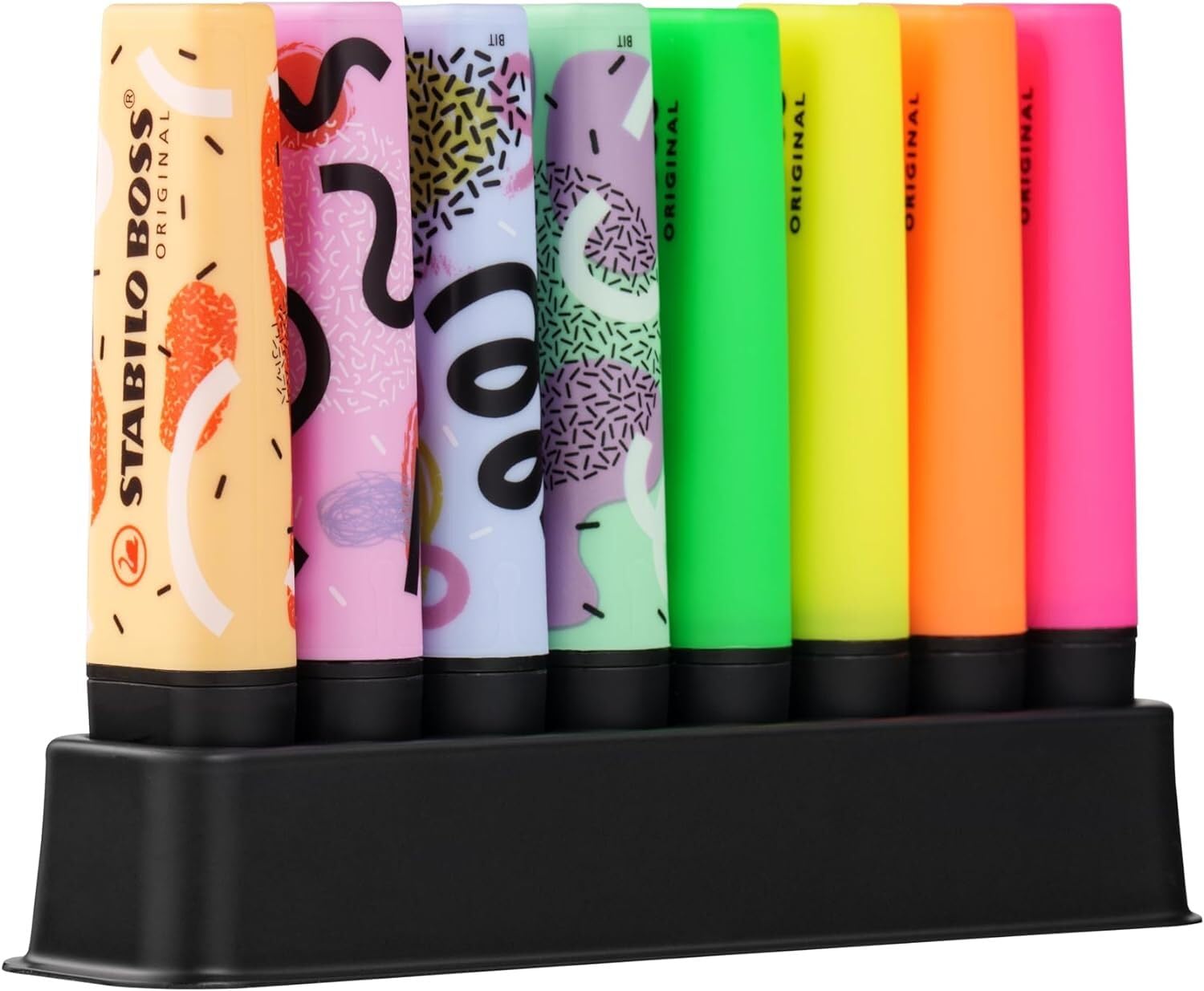 STABILO BOSS ORIGINAL by Ju Schnee - Highlighter - Deskset of 8 - with 4 Neon Colours and 4 Pastel Colours
