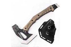 HX OUTDOORS Mercenarys Tactical Engineer Axes Multifunctional Explosion-Proof Axe Camping Artillery Fire Rescue Hammer Hiking Tools,Black