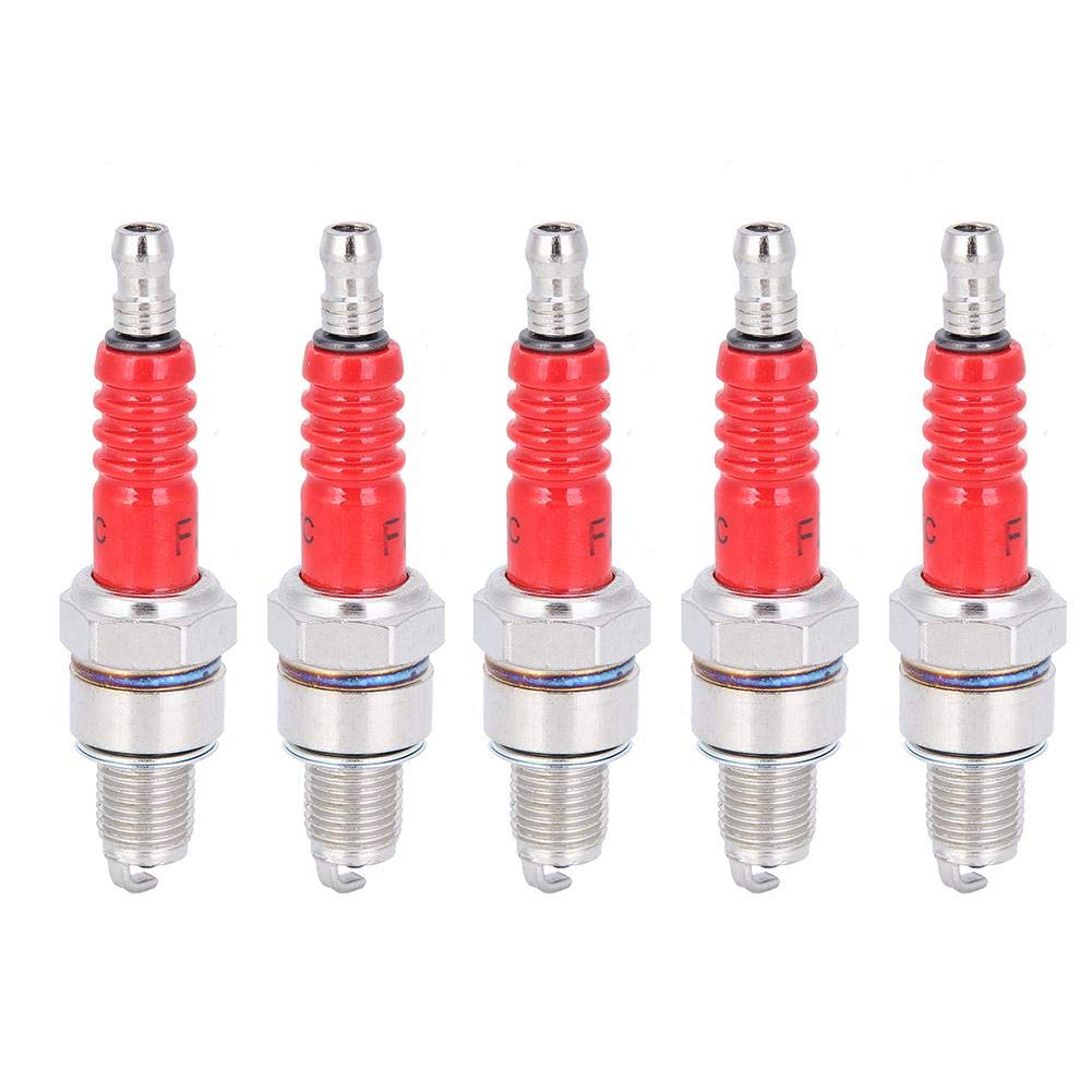 3 Electrode Spark Plugs, 5pcs Ignition Coil Spark Plugs for Eton Viper 50 70cc 90cc Rxl50 50cc Rxl70 70cc Rxl90 Rover 90 Polari