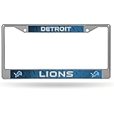 Rico Industries NFL Detroit Lions 12" x 6" Silver Chrome Frame W' Decal Insert Car/Truck/SUV Auto Accessory