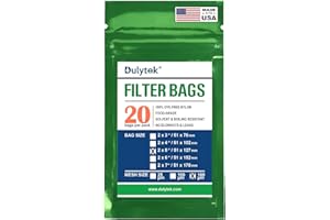 Dulytek Premium Nylon 20 Pcs Filter Bags, 160 Micron, 2" x 5", Double-Stitching, Zero Blowouts, Made in the USA