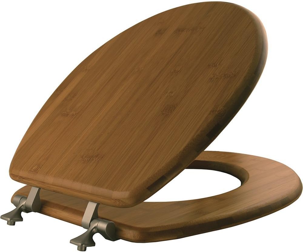 Mayfair 9401NI 568 Natural Reflections Wood Round Toilet Seat, Bamboo