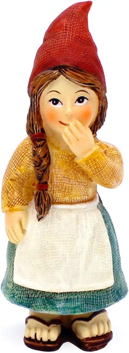 Fairy Garden Lady Gnomes - Miniature Lady Gnome Figurines for Fairy Gardens (Laughing Lady Gnome)