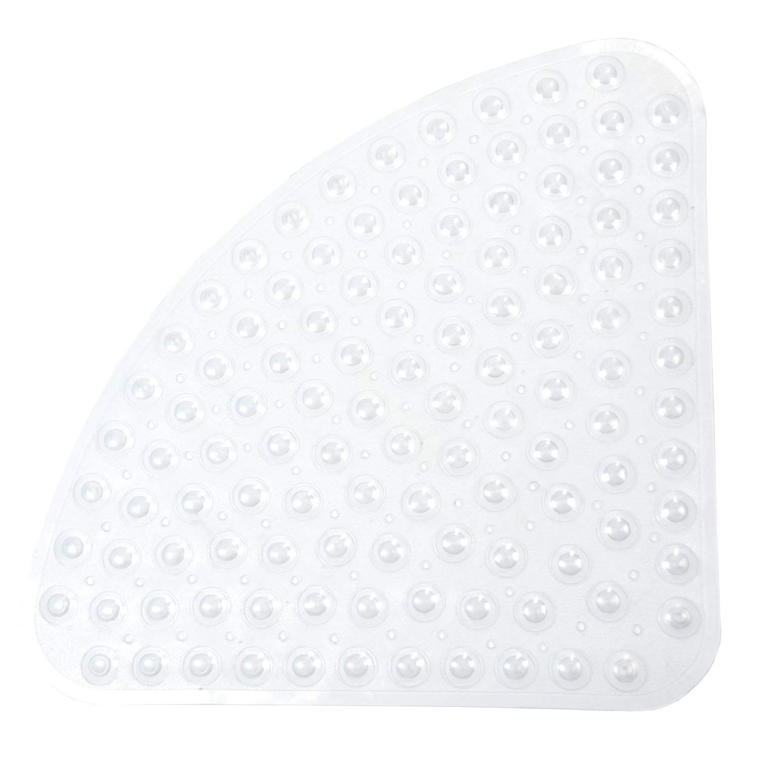 Bathsafe Sector Rubber Safety Corner Shower Mat Anti-slip Bath Mat Anti-Bacterial Suction Mat for Shower or Tub,Non-slip Bathtub Mat,53x53CM,Clear