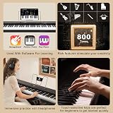 MUSTAR Digital Piano 88 Key Semi-Weighted Keyboard with Stand Case Pedal Black view 5