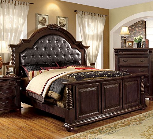 247SHOPATHOME IDF-7711EK Bed-Frames, King, Cherry