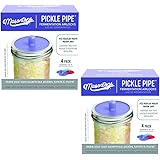 Masontops Pickle Pipes - Waterless Airlock Fermentation Lids - Regular Mouth Mason Jar Fermenter Caps - Premium Silicone