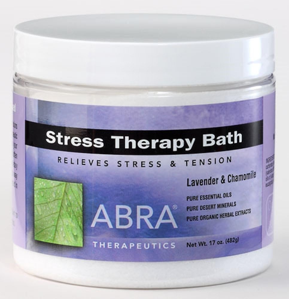 Abra Stress Therapy Sea Salt Bath, Lavender & Chamomile, 17 Ounce
