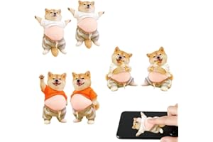GINTBN 6pcs 3D Dog Belly Sticker,Super Soft Silicone Anti-Collision Sticker,Chubby Shiba Inu Big Belly 3D Puffy Stickers for 