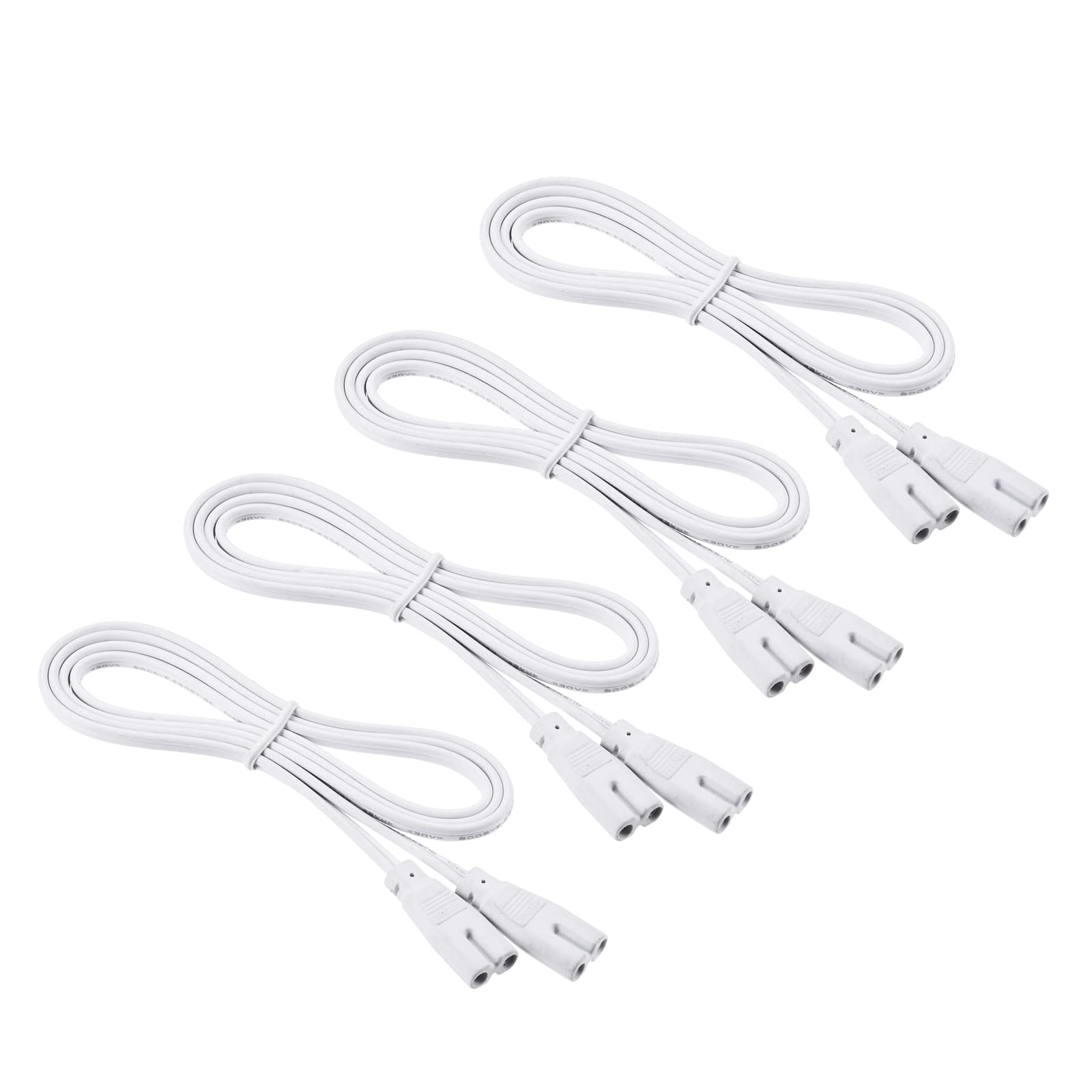YOKIVE 4 Pcs Lamp Connecting Wire for T4 T5 T8 LED Tubing, 2 Pin Linkable Cords Extension Cable Easy to Install, Great for Offices, Industries (White, 100cm)
