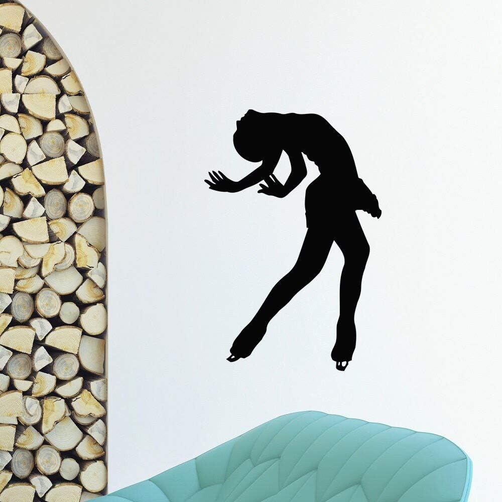 wopiaol Sport Gym Girl Wall Decals Girl Skater Ice Figure Skating Wall Art Mural Skating Sport Gym Wall Poster Girls Room Decor 57x84CM