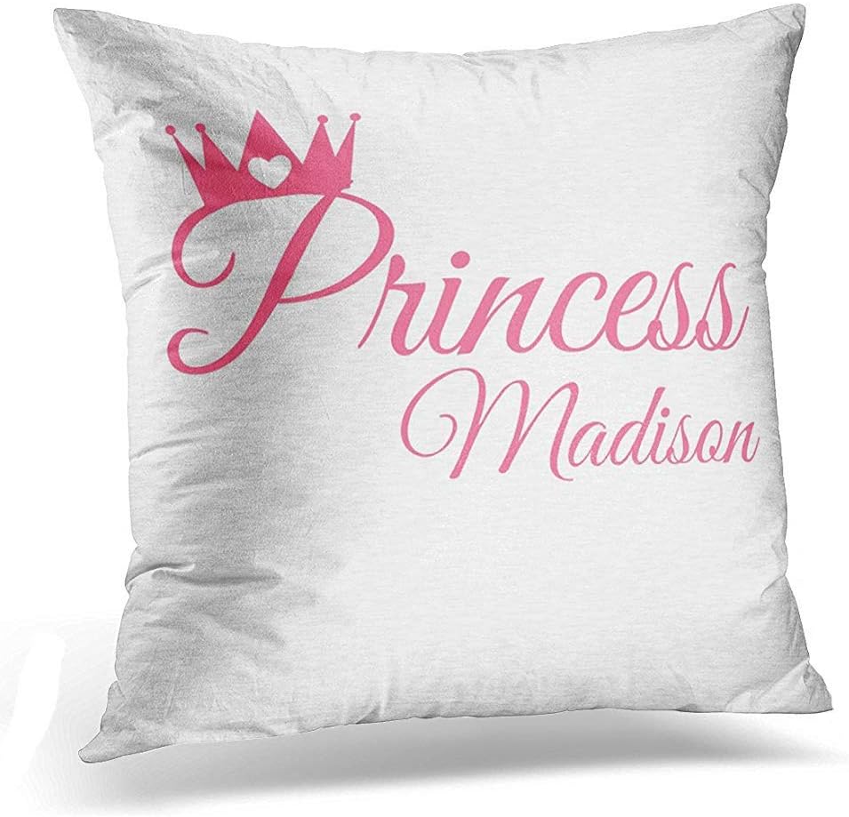 Amazon Com Throw Pillow Cover Personalize Pink Princess Crown