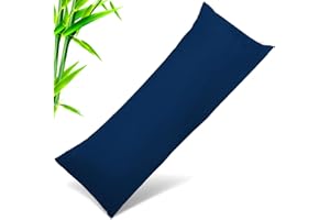 TELUS Body Cooling Pillow Cases Cover, Bamboo Rayon Pillowcases with Zipper Closure, Cool and Breathable Pillow Case for Hot Sleepers and Night Sweats, 20x54 inches, Navy Blue