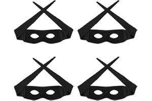 DEGPUM Bandit Mask Costume Accessory, Eye Mask Highwayman Robber Fancy Dress, Black Bandit Thief Costume Mask 4PCS