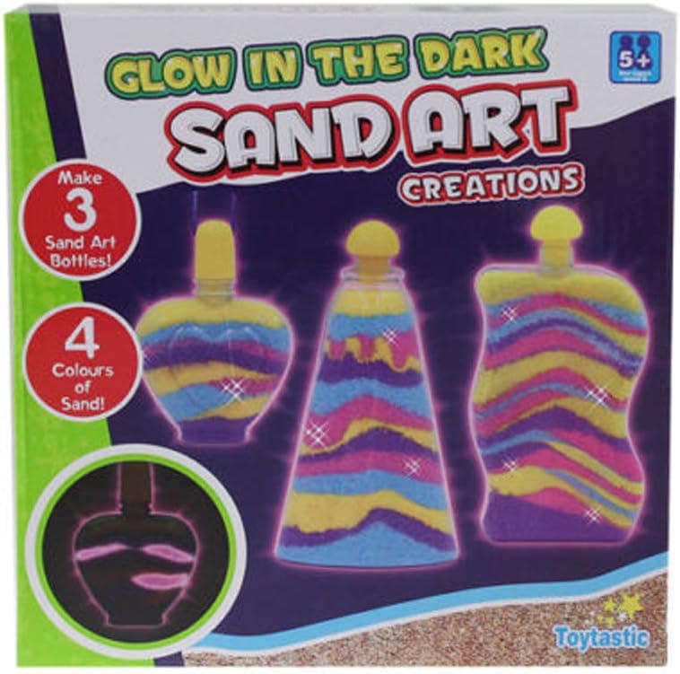 Childrens Bottle Glow Sand Art Set Craft Kit Play Xmas Gift Boy Girl Stocking