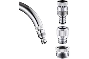 Hsmhose Sink Faucet Quick Connector Faucet to Garden Hose Adapter Dishwasher Washer Snap Coupling Adapter, for Bathroom, kitchen, Garden, Shower Hose, Pet Bathing