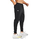 BROKIG Mens Vertzip Gym Joggers Pants, Carrot Fit Athletic Pants Casual Tapered Workout Sweatpants with Zipper Pockets