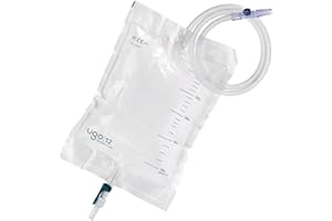 U GO Ugo 2L Night Bags (x10) – Urine Drainage Bags/Catheter Night Bags, T Tap or Lever Tap with Kink Free Connection (Pack of 10) (Ugo 12 - Lever Tap (Continuous Drainage), Sterile)