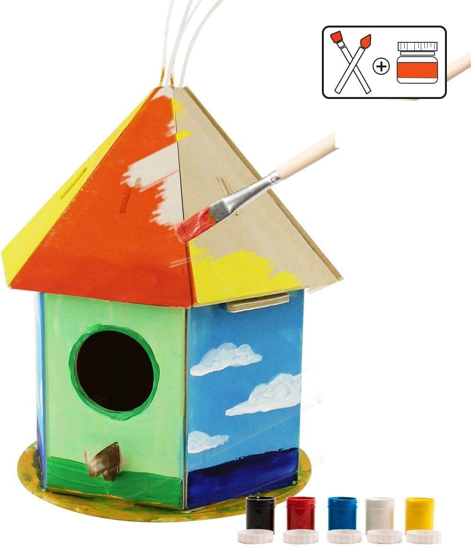 Robotime 3D Build Holz Vogelhaus 6 + Kinder Educational