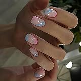 Press on Nails Short Square MABKJLF Summer Fake
