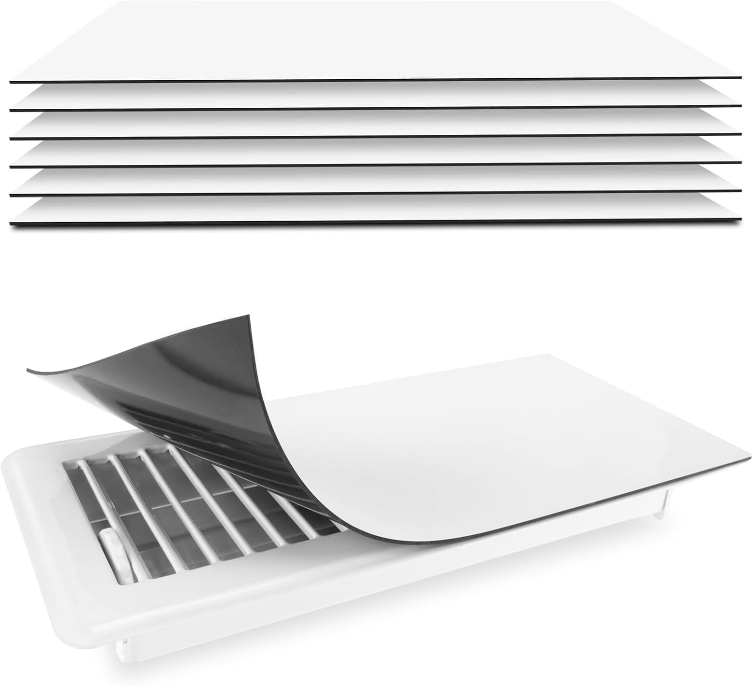 Registers, Grilles & Vents - Zipcase 6 Pack Strong Magnetic Vent Covers for Home Ceiling, 5.5 inch X 12 inch Vent Covers for Standard Air Registers - for Floor, Wall, RV, Home HVAC, AC and Furnace Vents, Pure White.