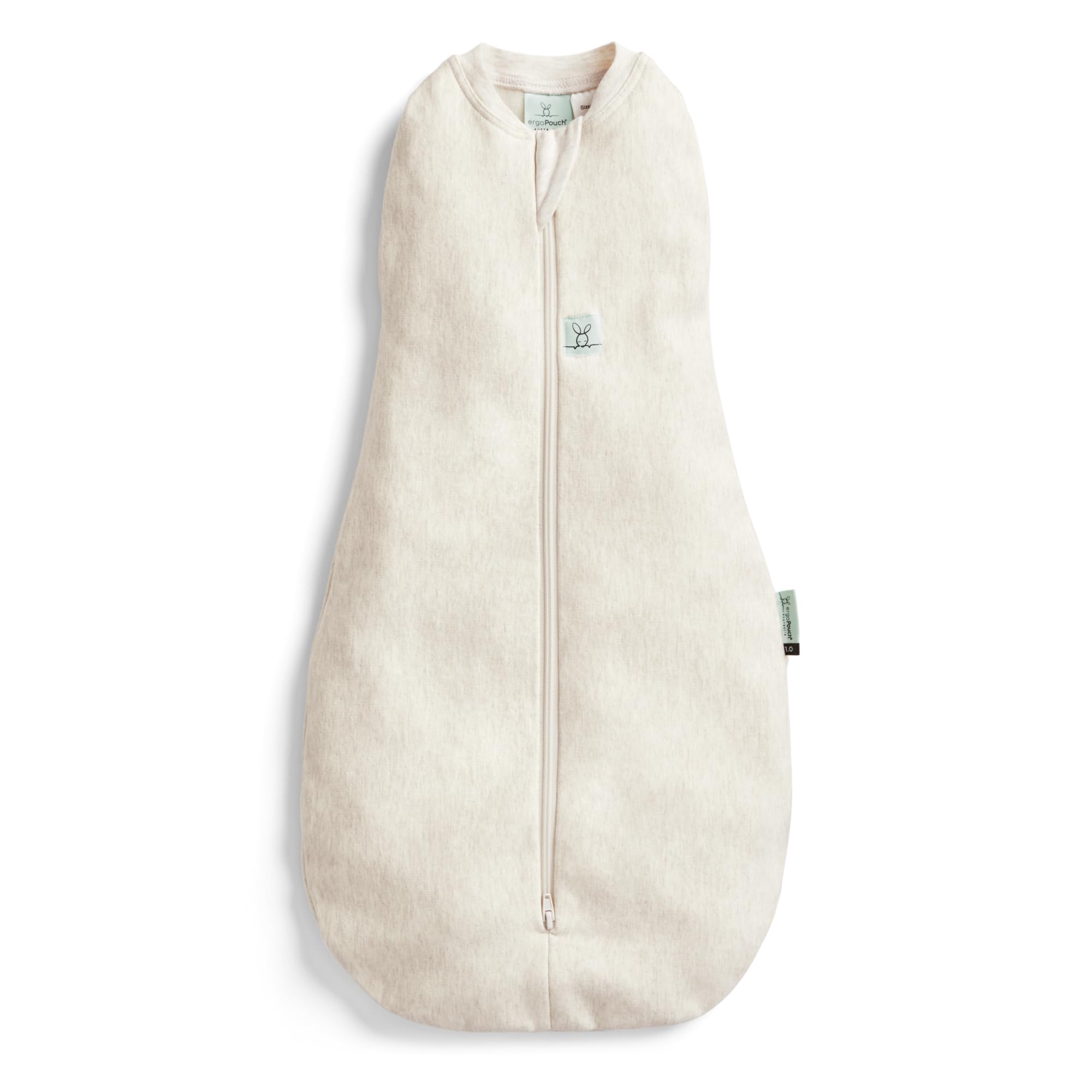 ergoPouch Cocoon Swaddle Sack 1.0 TOG - Baby Sleep Sack, Gentle Snug Fit Helps Calm Startle Reflex, Ideal for Arms In/Out Sleeping, Soft Breathable Fabric for Better Sleep (0 Months, Oatmeal Marle)